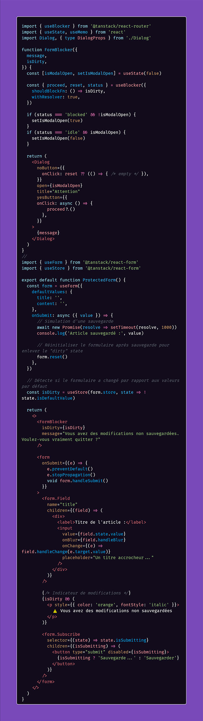 Mettre en place des formulaires avancés avec Tanstack Form