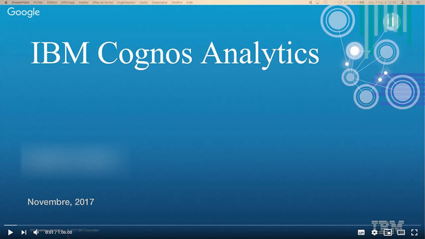 Démo présentation d'IBM Cognos Analytics